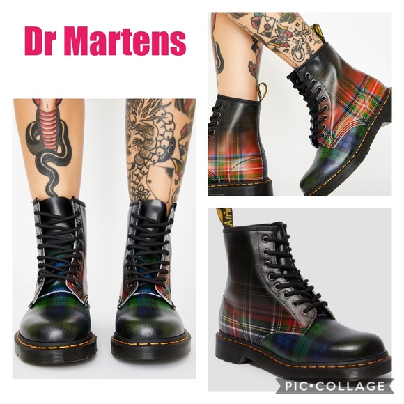 plaid doc martens